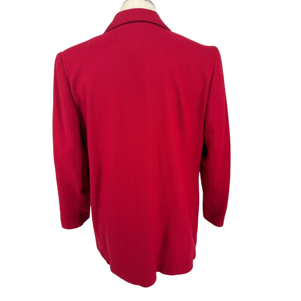 Sag Harbor Red 100% Wool Blazer Womens Sz 12 Vintage Preppy Office Siren - Picture 2 of 8